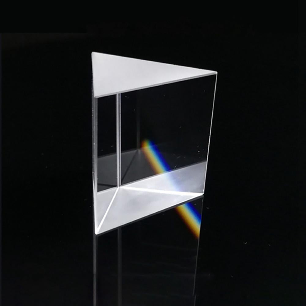1x Optical Crystal Glass Triangular Photography Prism Light Spectrum Physics Aid 