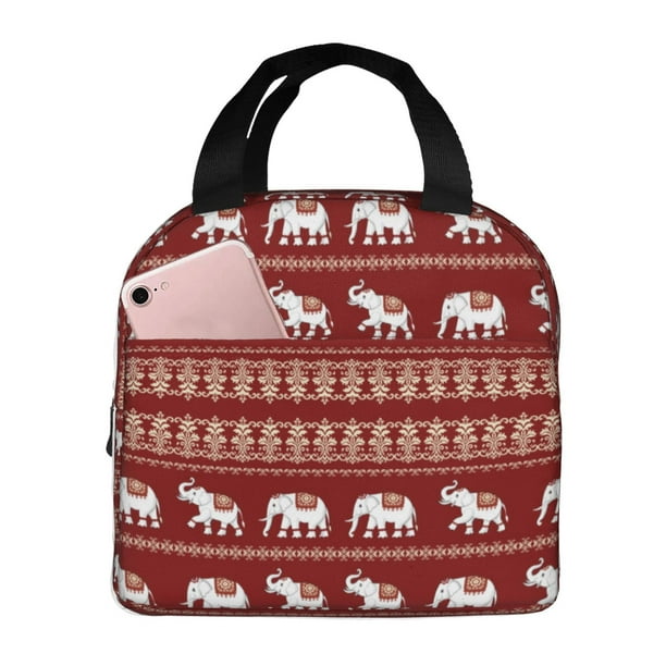 Easygdp Elephant Bolsa Térmica Premium - Tela Oxford Impermeable, Gran Capacidad, Bolsillo Frontal, Unisex para Trabajo, Escuela, Actividades al Aire Libre y Picnics