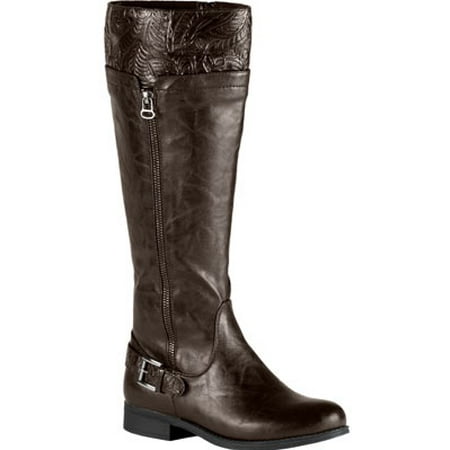 Easy Street Women's Burke Plus Riding Boot, Brown/Tooling/Gore, 6.5 WW (Best Street Riding Boots)