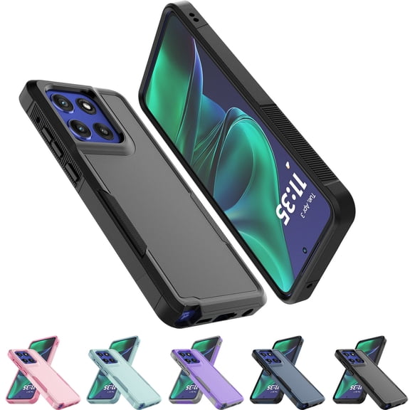 Njjex for Moto G Power/G 5G 2023 Case,[2-in-1] Dual-Layer Shockproof Rugged Cover,Military-Grade Drop Protection, Anti-Scratch & Wireless Charging-6.5inch Black