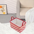 thumbnail image 5 of Unique Bargains Fabric Storage Bin with Handles Red 13.8*9.8*7.9in, 5 of 6
