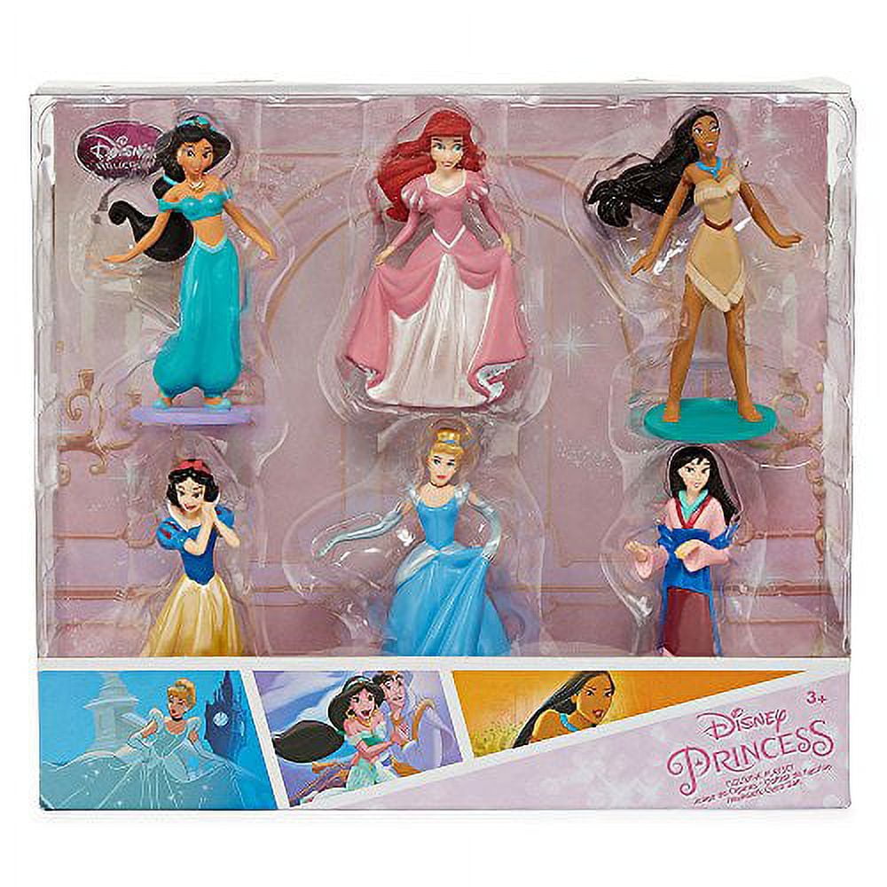 Disney Princess Six Figurine Toys Cinderella Pocahontas Mulan Plastic