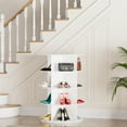 thumbnail image 2 of SpaceAid Rotating Shoe Rack Tower 4 Tier, Display Lazy Susan, White, 23.2"D x 23.2"W x 36.5"H, 2 of 6