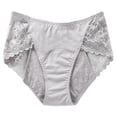 thumbnail image 2 of Lace Trim Mid-Rise Period Underwear for Women, Breathable Menstrual Panties with Leak-Proof Layer, Soft Cotton Hygiene Briefs for Comfortable Cycle Days Silver M, 2 of 3