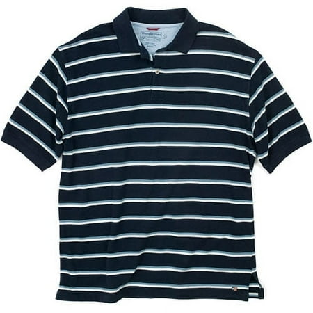 Wrangler - Big Men's Short Sleeve Knit Polo with Stripes
