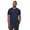 Navy, variant on RBX Active Men's Quick Dry Shadow Stripe Crewneck Performance Workout Tee