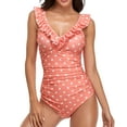 thumbnail image 1 of Bikini estampado de una pieza para mujer, traje de baño con almohadilla de realce, ropa de playa de un hombro Fridja  nalpqowj53961, 1 of 9