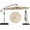 Beige, variant on Costway 10 FT Offset Hanging Umbrella with Base Patio Cantilever Umbrella 360° Rotation Gray