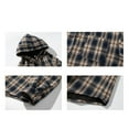 thumbnail image 5 of Brnmxoke Flannel Hooded Jackets Men Flannel Hoodie Shirt Casual Button Down Plaid Jacket Shirts Stylish Long Sleeve Shirts with Pocket Navy,XXL, 5 of 9