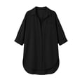 thumbnail image 7 of NSLGXD Long Sleeve Shirt Dress for Women 2026 Button Down Lapel Collared Beach Cover Ups Cotton Blend Summer Breathable Mini Dresses S-3XL, 7 of 7