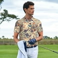 thumbnail image 4 of Daiia Floral With Birds Pattern Men’s Polo Shirts,Solid Deck Shirt,Classic Fit, Breathable Cotton Polo for Casual and Sport Wear-4X-Large, 4 of 7