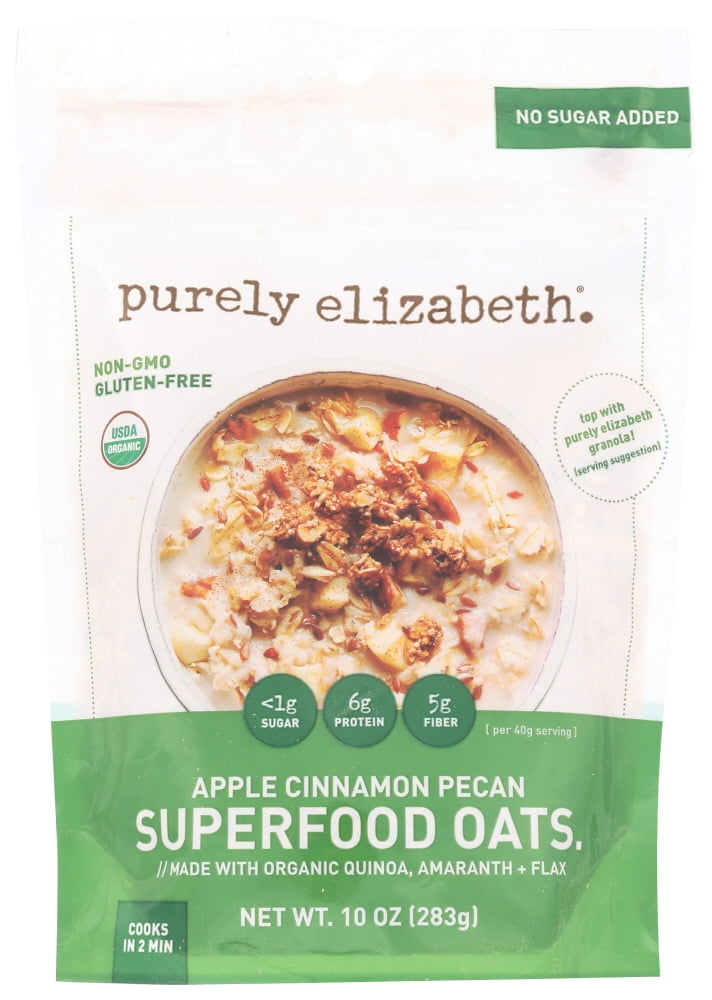 Purely Elizabeth Oatmeal Pouch, Apple Cinnamon Pecan, 10 Oz