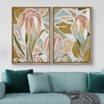 thumbnail image 2 of IDEA4WALL Framed Canvas Print Wall Art Set Tropical Monstera Leaf Colorful Collage Abstract Digital Art Decorative Bohemian Colorful Artwork for Living Room, Bedroom, Office - 24"x36"x2 Natural, 2 of 5