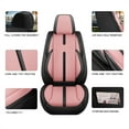 thumbnail image 6 of OTOEZ Universal Car Seat Cover Pink Nappa Leather Luxurious 5 Seats, Front Rear Seat Protector Full Set, Waterproof Cushion Fit Most Honda Toyota Chevy Ford Nissan Vehicle Truck SUV, 6 of 11