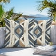 thumbnail image 5 of Waterproof Throw Pillow Covers Set of 2, 26x26 Inch Beige Blue Wooden Decorative Pillowcases Outdoor Pillow Slip Cushion Covers Set for Couch Tent Farmhouse Vintage Abstract Wood, 5 of 7