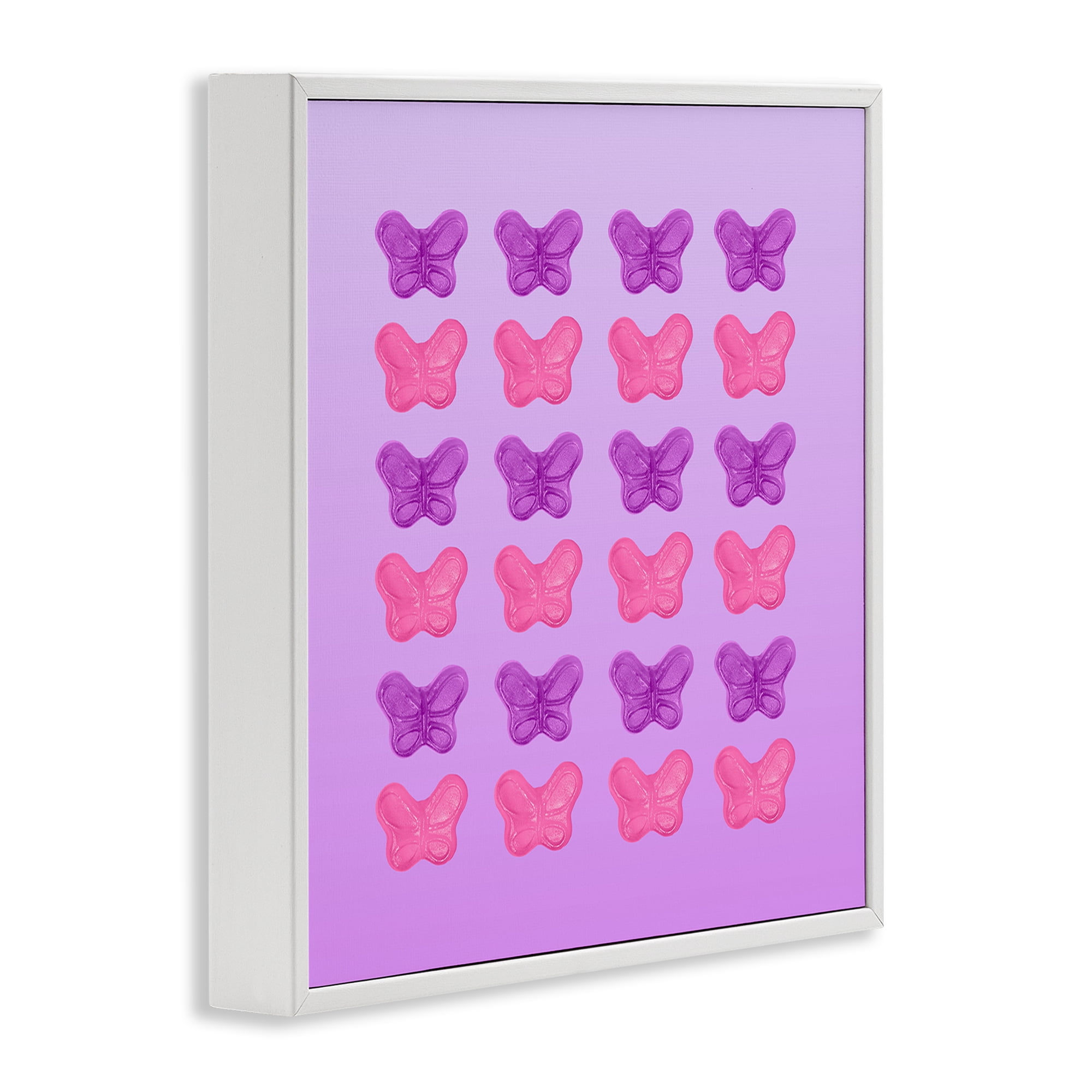 Stupell Industries Purple & Pink Butterfly Candies White Framed Giclee Art, design by LISH Creative
