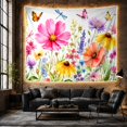 thumbnail image 6 of Watercolor Wildflower Meadow with Dragonflies and Butterflies, Serene Watercolor for Garden Lovers, Floral Botanical Wall Art, Birthday Gift, Tapestry Wall Hanging for Bedroom and Living Room, 6 of 7