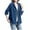 Blue, variant on Uaswgudfs Women's Corduroy Hooded Jacket, Casual Button-Front Long Sleeve Coat with Pockets - Everyday Outerwear Blue L