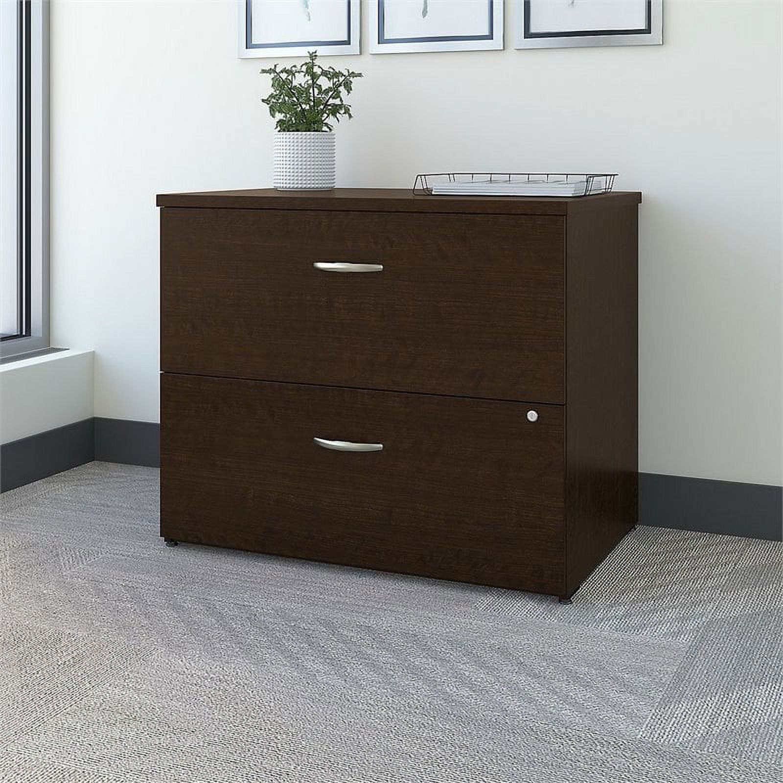 Home Square 2 Piece Wood Filing Cabinet Set with 2 Drawer in Mocha Cherry - image 3 of 9