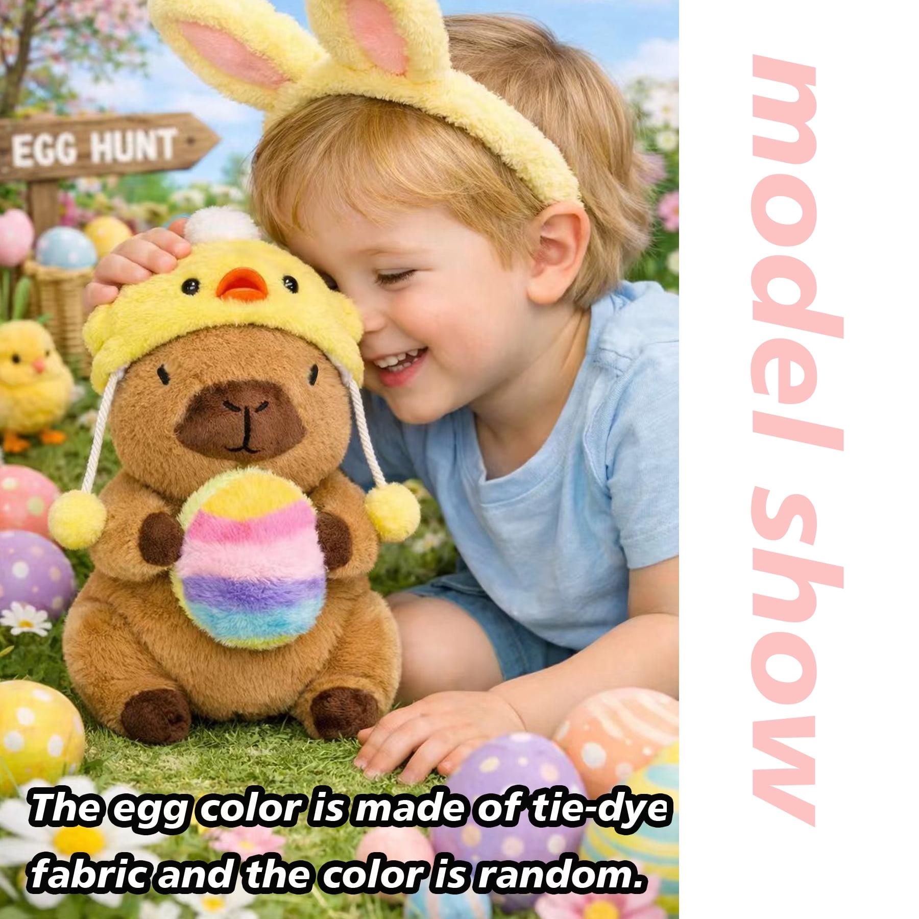 Capybara Plush Stuffed Animal 10.2 Inch, Easter Bunny Outfit Capybara Stuffed Animal Plush Toy, Cute Plushies Plushie for Kids, Girls Birthday Gifts Age 8-10