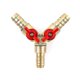 thumbnail image 1 of Y Hose Connector 3 Way Splitter, Brass Zinc Alloy, 10mm Water Oil Gas Ball Valve for Garden Irrigation (1 Piece), 1 of 5