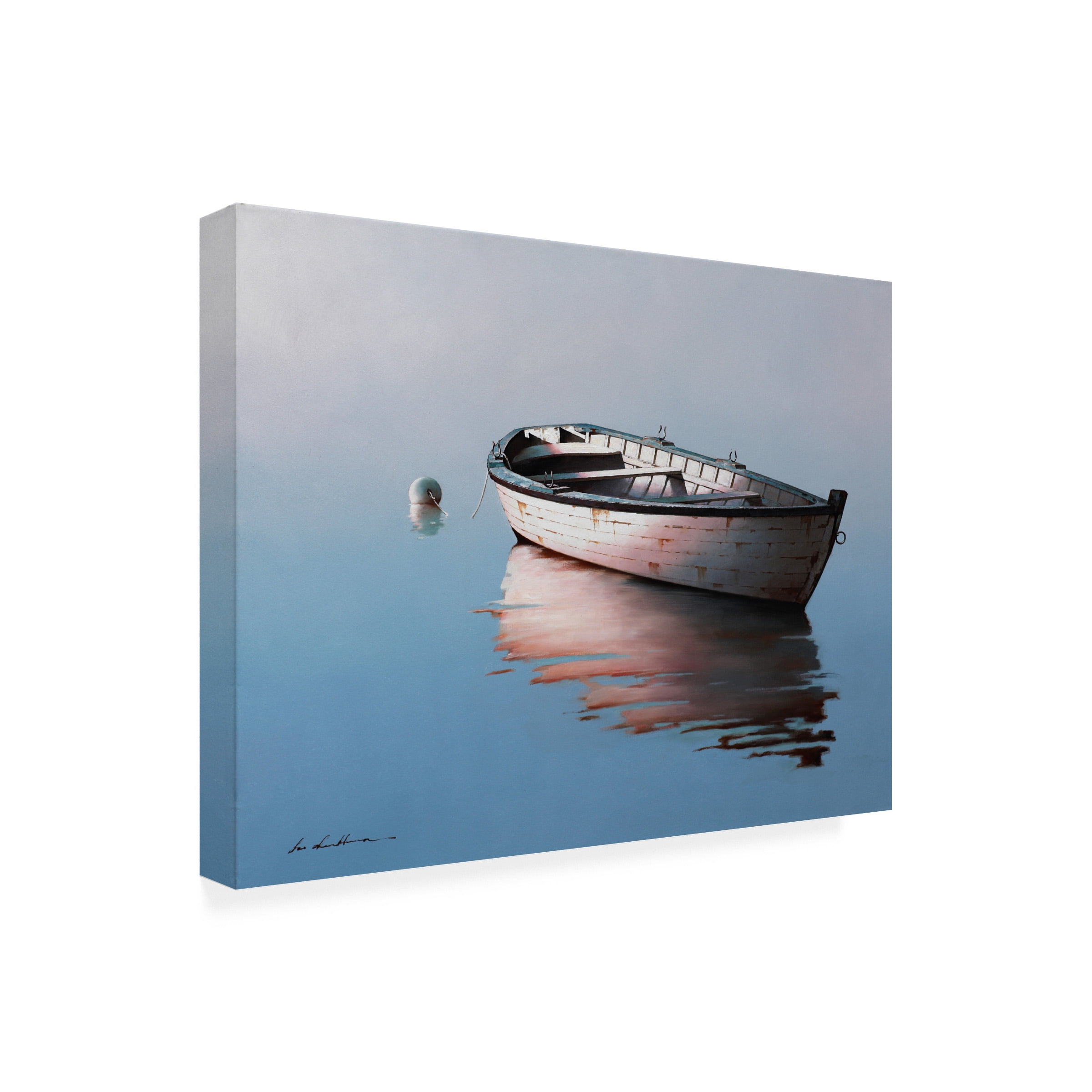Zhen Huan Lu 'Lonely Boat 2017' Canvas Art