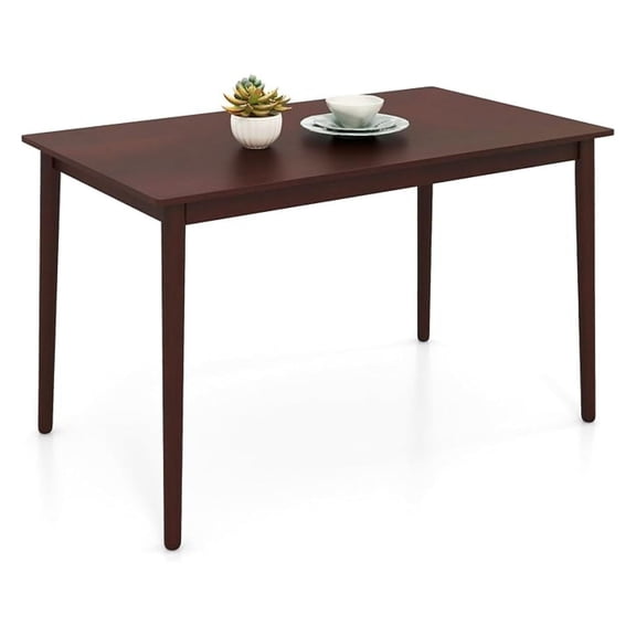 Dining Table for 4, Rectangular Kitchen Table, Century Modern Dining Table with Rubber Wood Legs, Inch Dinette Table for Kitchen, Dining Room, Living Room, Apartment, Brown