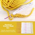 thumbnail image 4 of ZOUSSIQI 8PCS Aluminum Crochet Hooks Set with Soft Floral Print Plastic Handle Knitting Needles Kit(Small) CA919-38072, 4 of 9