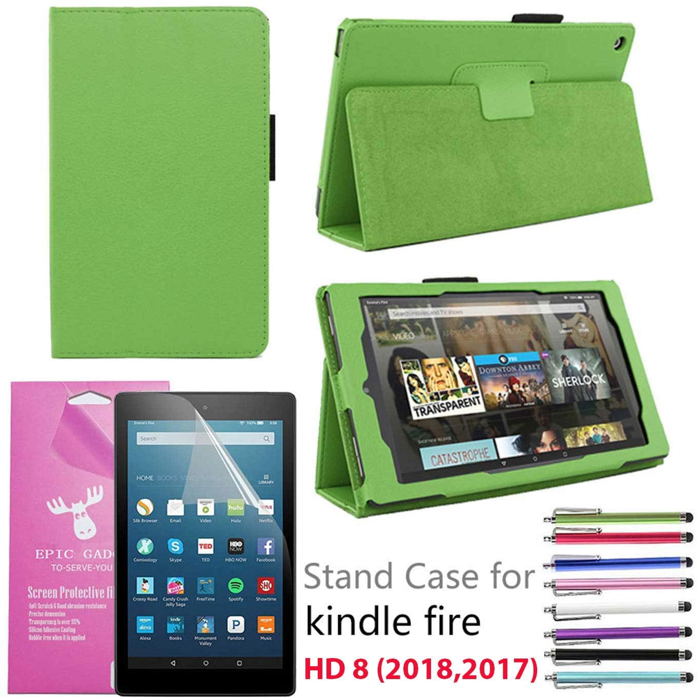EpicGadget Case for Amazon Fire HD 8 2018, Fire HD 8 Auto Sleep/Wake (8th Generation) PU Leather EpicGadget Case for Amazon Fire HD 8 2018, Fire HD 8 Auto Sleep/Wake (8th Generation) PU Leather
