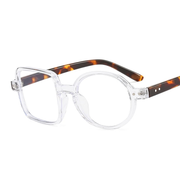 Gafas de fiesta divertidas con montura de bloque de color cuadrado distintiva, gafas planas de estilo hip hop y fashionista