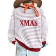 thumbnail image 6 of Cavosen Christmas Womens Sweaters Cute Crew Neck Long Sleeve Fleece Ugly Pullover Stripe Solid Loose Blouses Party Shirt Tops, 6 of 9