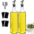 thumbnail image 1 of Dispensador de aceite Botella de aceite de oliva Rociador de vidrio de 500 ml Botella dispensadora de aceite de oliva para cocinar Botella de vidrio para aceite y vinagre, 2 piezas, 1 of 4