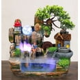 thumbnail image 2 of Handmade Desktop Resin Large Waterfall with Fisherman Water Fountain, 2 of 10