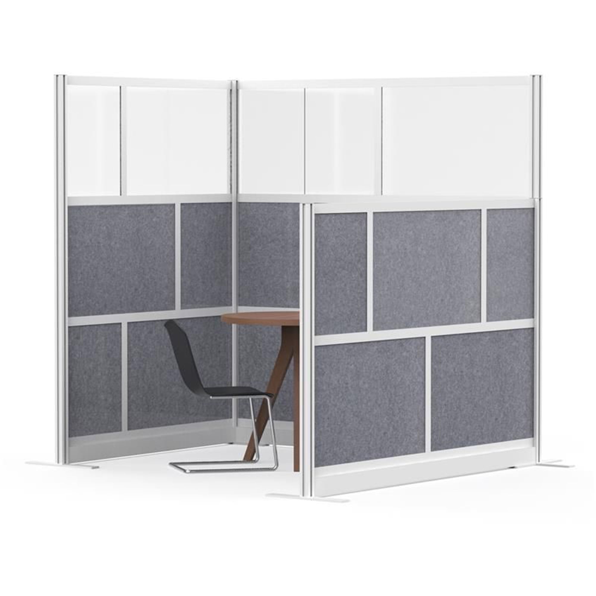 Luxor Freestanding Modular Room Divider Wall System with Built-in Cable Management Tray - 70" x 70" Starter Wall