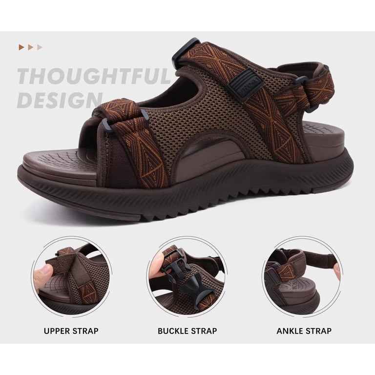 ONCAI Arch Support Adjustable Straps Men\'s Hiking Walking Sandals size 15 Amazon.com | ONCAI Men main image 3