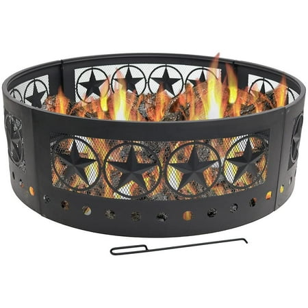 Sunnydaze Four Star Fire Pit Large Round 36 Inch Campfire Ring Heavy Duty 0 91mm Thick Steel Construction Outdoor Wood Burning Firepit For Camping Or Backyard Walmart Canada