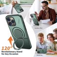 thumbnail image 6 of For iPhone 13 Pro Max Ultra Slim Hybrid TPU+PC Protective Cover with Metal Rotation Holder , Compatible MagSafe, Military Grade Shockproof Phone Case Cover,Green,For iPhone 13 Pro Max, 6 of 7