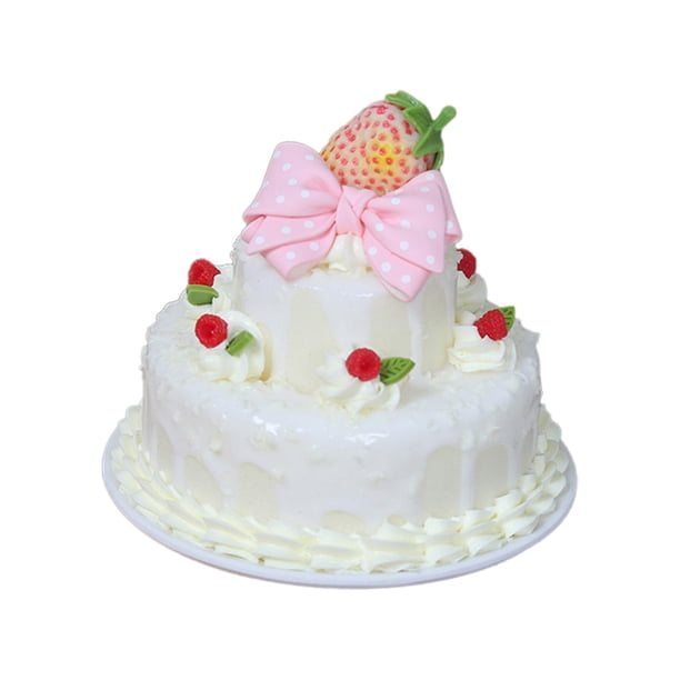 Pastel artificial realista perfecl decoración del hogar modelo de Pastel falso blanco