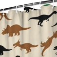 thumbnail image 3 of Beige Cartoon Dinosaurs Silhouettes Pattern Shower Curtain 36"x72" ,Bathroom Decorative Shower Curtains Set with 12 Hooks,Modern Waterproof Washable Shower Curtain, 3 of 6