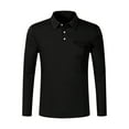 thumbnail image 6 of USNSM Men's Golf Shirt Casual Sport Slim Fit Plain Color T-Shirt Turndown Collar Button Long Sleeve Pullover Tops with Chest Pocket Black 2XL, 6 of 6