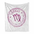 thumbnail image 1 of Virgo Soft Flannel Fleece Throw Blanket, Pink Colored Horoscope August 24th and September 24th Vintage Design Image, Cozy Plush for Indoor and Outdoor Use, 70" x 90", Pink White, by Ambesonne, 1 of 6