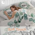 thumbnail image 3 of Vintage Wreath Queen Size Comforter Set, Green Eucalyptus Leaves Linen Texture Bedding for All Seasons, 4 Pcs Bed Set, 1Quiltcover (90"x92") ,1Sheet(94"x116"), 2Pillowcases (30"x20"), 3 of 9