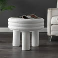 thumbnail image 3 of Rashida 17.75" Contemporary Minimalist Curvy High Accent Table , White Frosted, 3 of 7