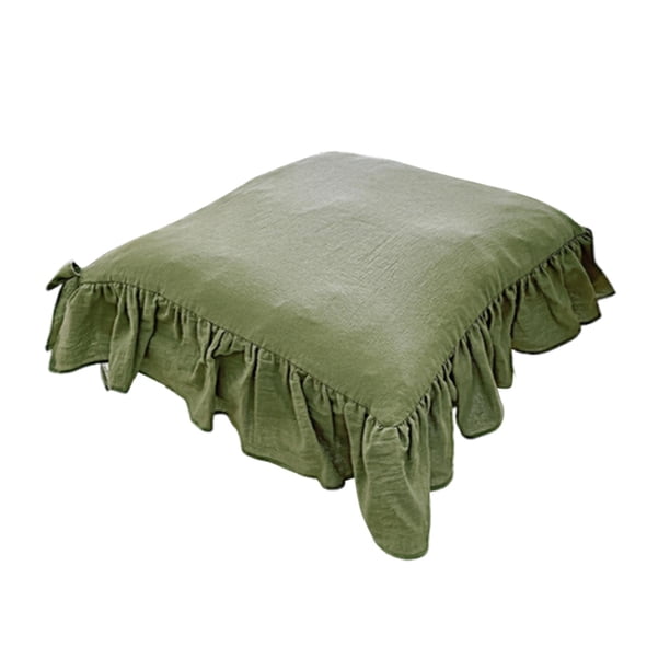 Cojín de silla con lazos, funda extraíble, cierre de cremallera, cómodo relleno de algodón verde