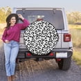 thumbnail image 1 of White Cheetah / Leopard Print - Spare Tire Cover for Liberty 2024 Bronco RV Camper - Optional, 1 of 5