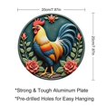 thumbnail image 2 of Round Metal Tin Sign Rustic Wall Decor Rooster Colorful Floral Round Metal Sign Plaque for Home Garden Kitchen Bar Cafe Restaurant Garage Retro Vintage Wall Art 8x8 Inch, 2 of 8