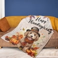 thumbnail image 4 of Happy Thanksgiving Goldendoodle Welcome Thankful Fall Autumn Pumpkin Cozy Fleece Blanket Doodle Dog Lover Gifts Idea Warm Soft Throw Blanket - 02021, 4 of 5