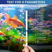 9-Way Aquarium Test Strips - 150 Aquarium Water Test Kit Fish Tank Test Kit Quick & Accurate Testing Iron Copper Nitrate Nitrite Chlorine Total Hardness Total Alkalinity Carbonate pH
