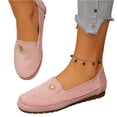 thumbnail image 5 of UDAUDU Women's Orthopedic Leather Loafers Slip On Flats 2026 Casual Comfortable Walking Shoes with Barefoot Feel Anti-Slip Rubber Sole, PU Upper Pink 9 Wide, 5 of 6