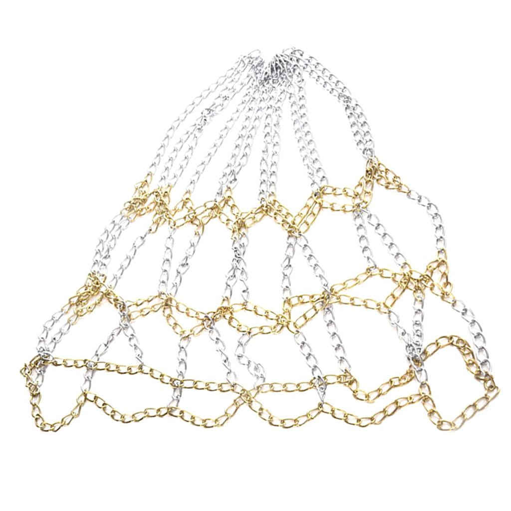 DimyFew 12-Loop Basketball Net Basketball Chain Net Zinc Plated Steel Indoor Outdoor Rim Aureate and Argent